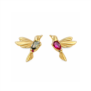 Aretes colibrí de Plata